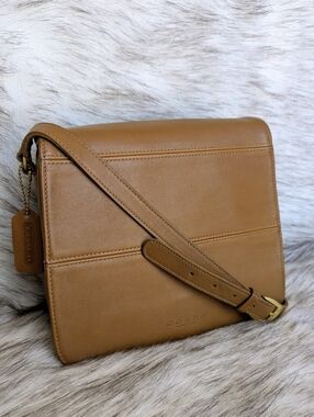 Vintage Restored Coach Tribeca Flap Rare Toffee Color
